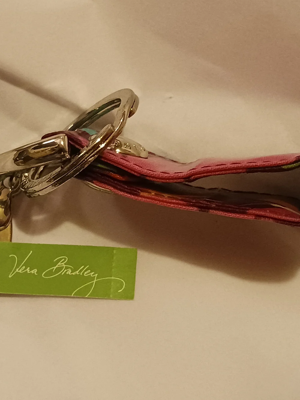 Vera Bradley Pink Key Fob Loop Keychain in Flutterby